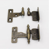 2pc Antique cabinet hinge Green bronze Folding Crown Head detachable hinges for furniture Wardrobe Cupboard door repair hardware
