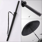 HHYUKIMI Drop Shipping Windproof Samurai Sword Sun Rainny Umbrella Ninja-like Straight Long Handle Ribs Umbrella Manual Open