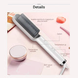 Multifunctional Hair Straightener Brush 2 In 1 Heating Hair Hot Comb Brush Anti-Scald Iron Straightening Brush Styler Tools