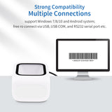 1D 2D QR Desktop Barcode Scanner Platform Hands-free USB Wired Bar Code Reader Scanner Plug&amp;Play Large Scanning Window
