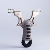 Precision stainless steel hunter flat leather slingshot fast pressure outdoor  hunting slingshot horizontal aiming big power