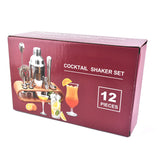12pcs Stainless Steel Cocktail Shaker Mixer Wine Martini Boston Shaker For Bartender Drink Party Bar Tools 550ML