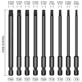 9 Pcs Torx Hex Head Wrench Drill Bit S2 Steel Allen Screwdriver Bit 100mm For Electrical Drill Dropship
