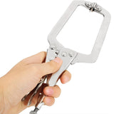 9" Inch Steel C Clamp Vise Grip Locking Welding Pliers Wood Tenon Locator Tool Steel Plate Clamps Woodworking Clamps