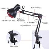 Floor Stand Massage Heating Therapy Light Infrared Heat Physiotherapy Lamp Pain Relief Health Care Electric Infrared Light Black