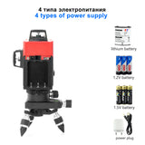 KaiTian 3D Laser Level Tripod Self-Leveling 360 Horizontal&Vertical Cross Powerful Red 12 Lines Levels Niveau Lasers 3D Receiver