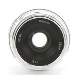 25mm F1.8 Manual Prime Lens Durable F1.8 Manual Focus Lens with Lens Cover for GM1 GM5 GM7 GX1 for E‑M10 E‑PL9 GF9 GF10