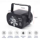 69/129 Patterns USB Rechargeable Led Laser Projector Lights RGB UV DJ Sound Party Disco Light for Wedding Birthday Party Lamp