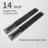 Metal Black buffer mute drawer slide track soft close drawer guide rail Three-Section Cabinet Slides Furniture Hardware