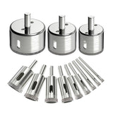 12Pcs Diamond Drill Bits Glass Tile Hole Saw Bits Set, Hollow Core Drill Bits, Extractor Remover Hole Saws for Glass, Ceramics,