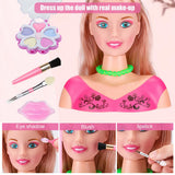 36pcs Half-Length Model Doll Children's Toy Hair Dryer Make Up Set Makeup Salon Braided Play House Girl Doll