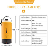 10 Liters Large Capacity Inflatable Shower Bag with Foot Pump Portable Bath Water Bag Outdoor Travel Camping Beach Car Wash Tool