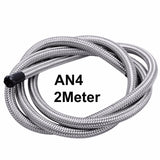 Engine Parts 2M Stainless Steel Braided PTFE Hose Fuel Oil Gasoline Brake Line Hose AN4 AN6 AN8 AN10 Racing Fuel Oil Cooler Hose