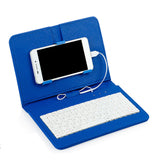 2 IN 1 Wired Keyboard for Mobile Phone Universal PU Leather Keyboard Phone Case Wired Mini Keypad for Andriod OTG Smartphones