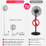 Portable Standing Fan with Remote Controller,Foldaway Floor Fan, Telescopic Pedestal Fans for Personal Bedroom Office