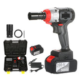 Cordless Electric Impact Wrench 980Nm Torque Brushless Motor with Chuck Fast Charger  Multifunction Impact Kit Variable Speed