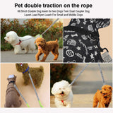 Dual Dog Leash Two Dog Lead with waist Bag Retractable Reflective Leashes for small big dog chihuahua Husky dog accessories