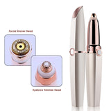 2 In 1 Eyebrow Trimmer Facial Hair Remover Electric Razor Pubic Hair Bikini Shaver Painless Epilator for Face Peach Fuzz Lips