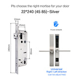 Waterproof European Style TTlock Bluetooth fingerprint access electronic Smart door lock For Aluminum Glass Door