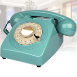 Rotary Dial Telephone Retro Old Fashioned Landline Phones Classic Corded Phone with Metal Bell and Redial Function Home Decor