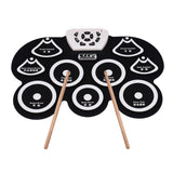 Electronic Drum Pad Silicone Mute Drum Foldable Digital USB Drum Kit with Stick and Foot Pedal