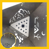 Triangular Wood Burning Stove Portable Camping Hanging Stove Outdoor Barbecue Stainless Platform