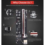 5Pcs VER009S Plus PCI-E Riser Card PCI Express 1X to 16X USB 3.0 Cable SATA to 6Pin Connector for Graphics Video Card