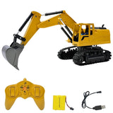 1:24 8 Channel RC Truck Excavator Alloy Backhoes Bulldozer Remote Control Digger Engineering Vehicle Model Electronic Kids Toy