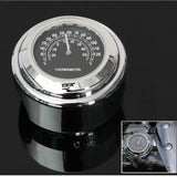 1Pc 26mm / 1" Universal Chrome Waterproof  7/8 Motorcycle Handlebar Mount Temp Thermometer For Harley