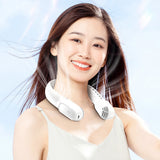 Mini Mute Wireless Electric Fans LED Display Summer Cooling Hanging Neck Fan USB Rechargeable 3 Gears Electric for Outdoor Sport