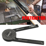 7inch Aluminum Miter Saw Protractor Angle Finder Home Portable Single Cut Accessories Black Engraved Scales Rust Proof Easy Read