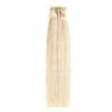 Real hair wig female straight hair real hair 4-piece set clip hair wig seamless hair extension piece