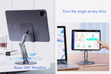 Foldable Base 360° Rotating Tablet Stand Cell Phone Holder Full Aluminum Height Adjustable 4-13 inch iPad iPhone Stand Holder
