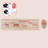 Kawaii Wireless Keyboard and Optical Mouse Combo Silent 2.4GHz Wireless with Colorful Cute 110 Keys Full-Sized Keyboard for PC