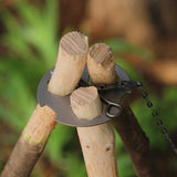 Lixada Camping Tripod Board Turn Branches into Campfire Tripod Titanium Campfire Support Plate with Adjustable Chain for Cooking