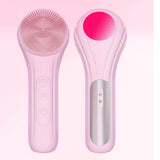 Electric Facial Cleansing Brush With Hot Compress Silicone Face Cleansing Brush Device For Deep Cleaning Massaging Skin Scrubber