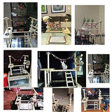 Parrot Playstand Bird Play Stand Cockatiel Playground Wood Perch Gym Playpen Ladder with Feeder Cups Toys (Include a Tray)