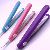 Portable Hair culer A mini hair iron pink corrugated plate electric curling  curl modelling tools