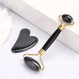 Jade Stone Facial Massage Roller For Face Neck Natural Massager Green Guasha Scraper Set Thin Lift Beauty Slimming Tools Roller