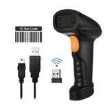 2-in-1 2.4G Wireless Barcode Scanner &amp; USB Wired Barcode Scanner Handheld 1D Bar Code Scanner Reader for Computer Laptop