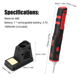 Professional Electric Soldering Iron Wireless Rechargeable Soldering Iron Bright Mini Welding Equipment Solder Welding Tools