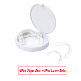 Wholesale 10 Sets False Teeth Smile Veneers Silicone Whitening Fake Tooth Smile Veneer Cosmetic Denture Brace Cover Upper Lower