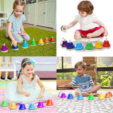 Desk Bells, 8 Notes Diatonic Metal Hand Bells, Rainbow Music Bells, Musical Learning Teaching Percussion Instrument