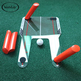 1 Pcs Golf Alignment Trainer Aid Swing Training Speed Trap Practice Base Tool Eye Line Putting Mirror Golf Accessories with Bag