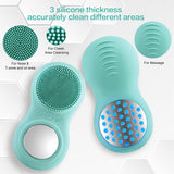 Facial Cleansing Brush Electric Soft Silicone Cleansing Brush Heating And Vibrating Face Cleanser 3 Modes Deep Cleansing Machine