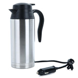 Portable travel kettle Stainless Steel 12V 24V Electric Kettle 750ml In-Car Travel Trip Coffee Tea Heated Mug Motor Hot Water