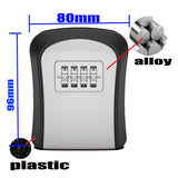 Alloy plastic Key Lock Box Wall Mounted Key Safe Box Weatherproof 4 Digit Combination Key Storage Lock Box