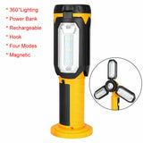 COB LED Work Lights USB Rechargeable Magnetic Outdoor Inspection Lamp Hand Torch Light for Camping Garage Workshop Hiking