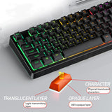 Pink Blue Gaming Keyboard Mechanical Feel Wired USB RGB Backlit Color Matching 104 Keys Keyboards for PC Home Office Gamer