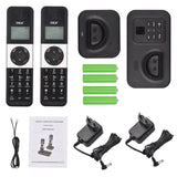 D1002 TAM-D 2-Handset Cordless Phone with Answering Machine Caller ID/Call Waiting LCD Screen Display 16 Languages for Office